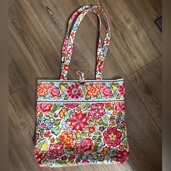 Vera Bradley Handbags - Vera Bradley Hope Garden Floral Quilted Tote Bag Multicolor Cotton Retired